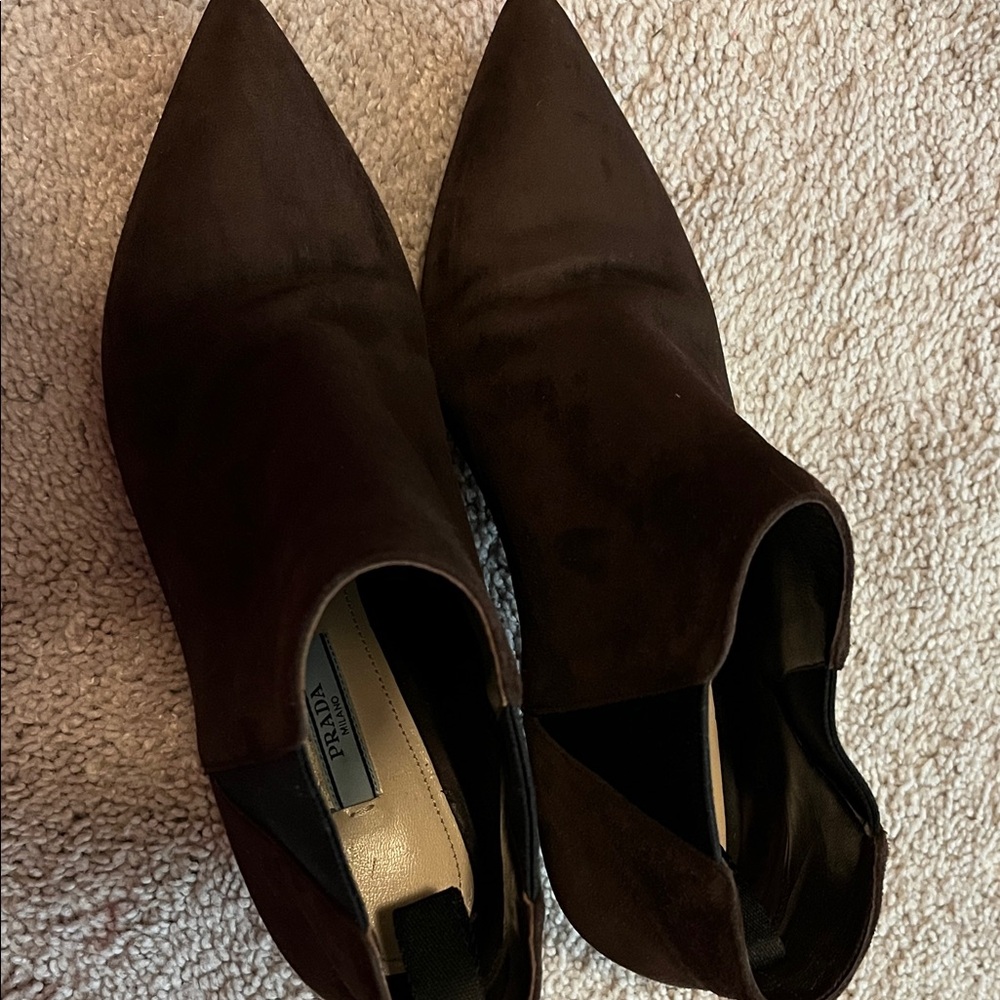 Prada Espresso Ankle Booties